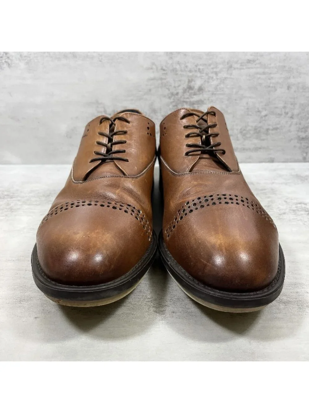 Z Zegna Italy Leather Cap Toe Dress Shoes - Men's Size 11 - Brown